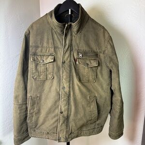 Levi’s Olive Quilted Utility Field Jacket Coat XL
